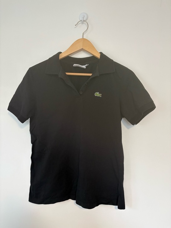 Lacoste Tops - Lacoste Black Polo with Green Crocodile Patch